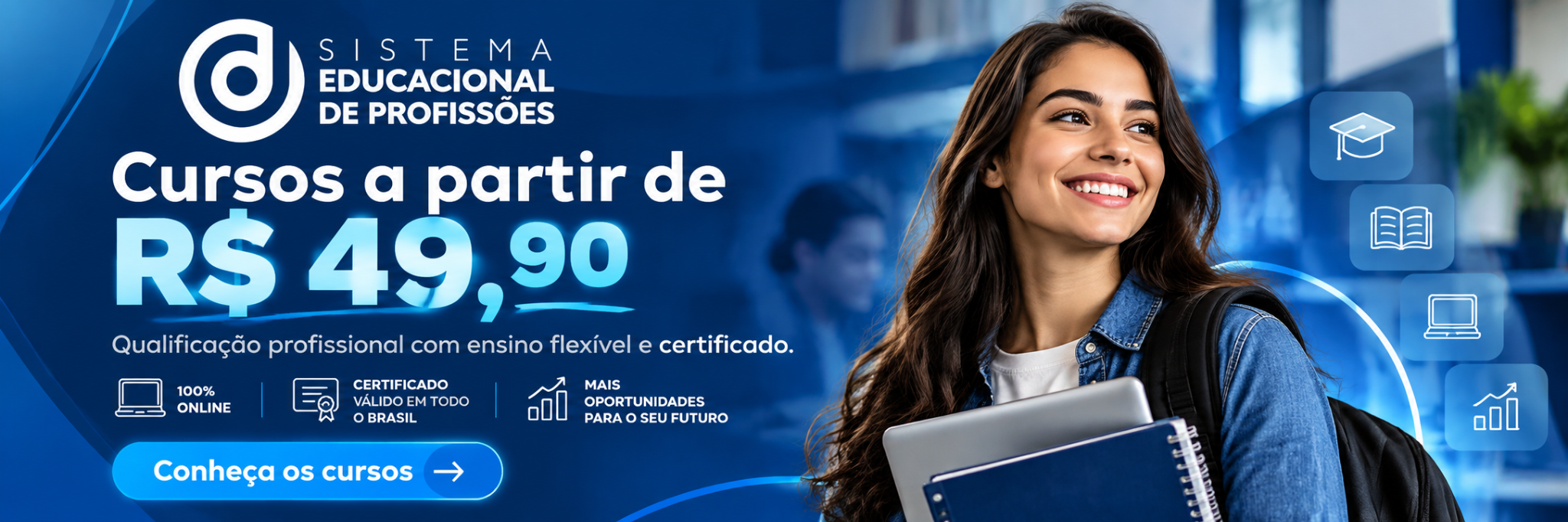 Estudante com livros