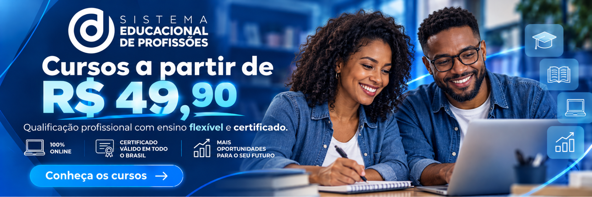 Casal jovem estudando junto